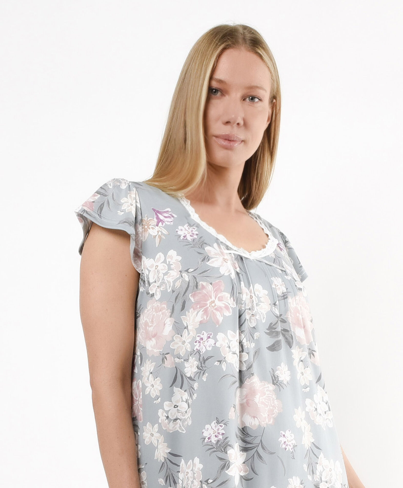 Camisa de dormir mujer floreada encajes Camisa de dormir mujer floreada encajes