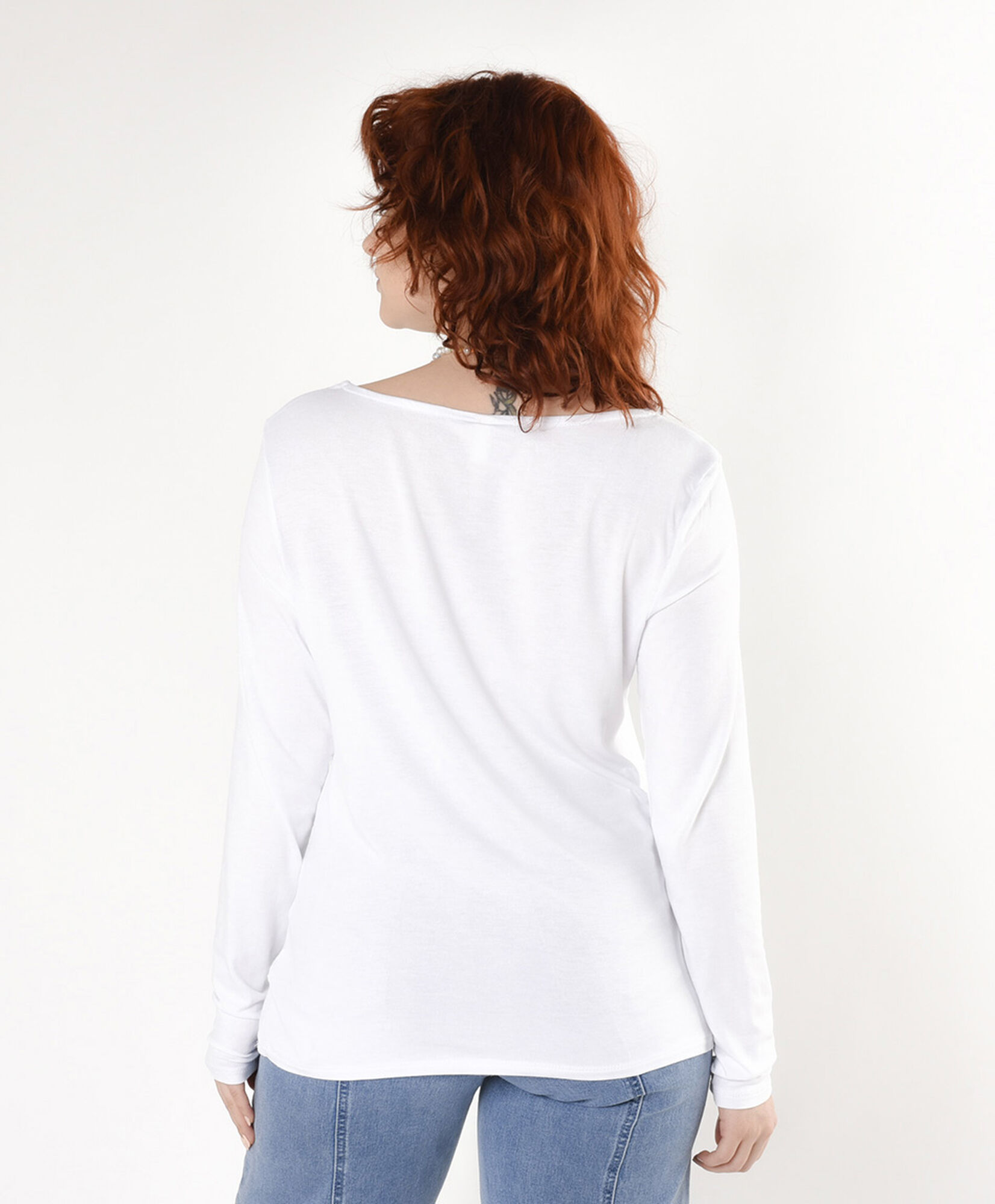 Polera mujer básica encaje blanca Polera mujer básica encaje blanca