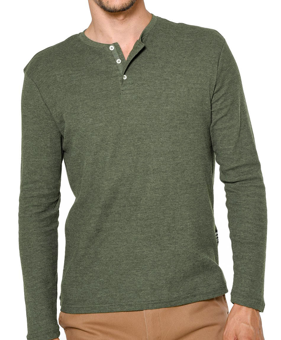 Polera waffle botones