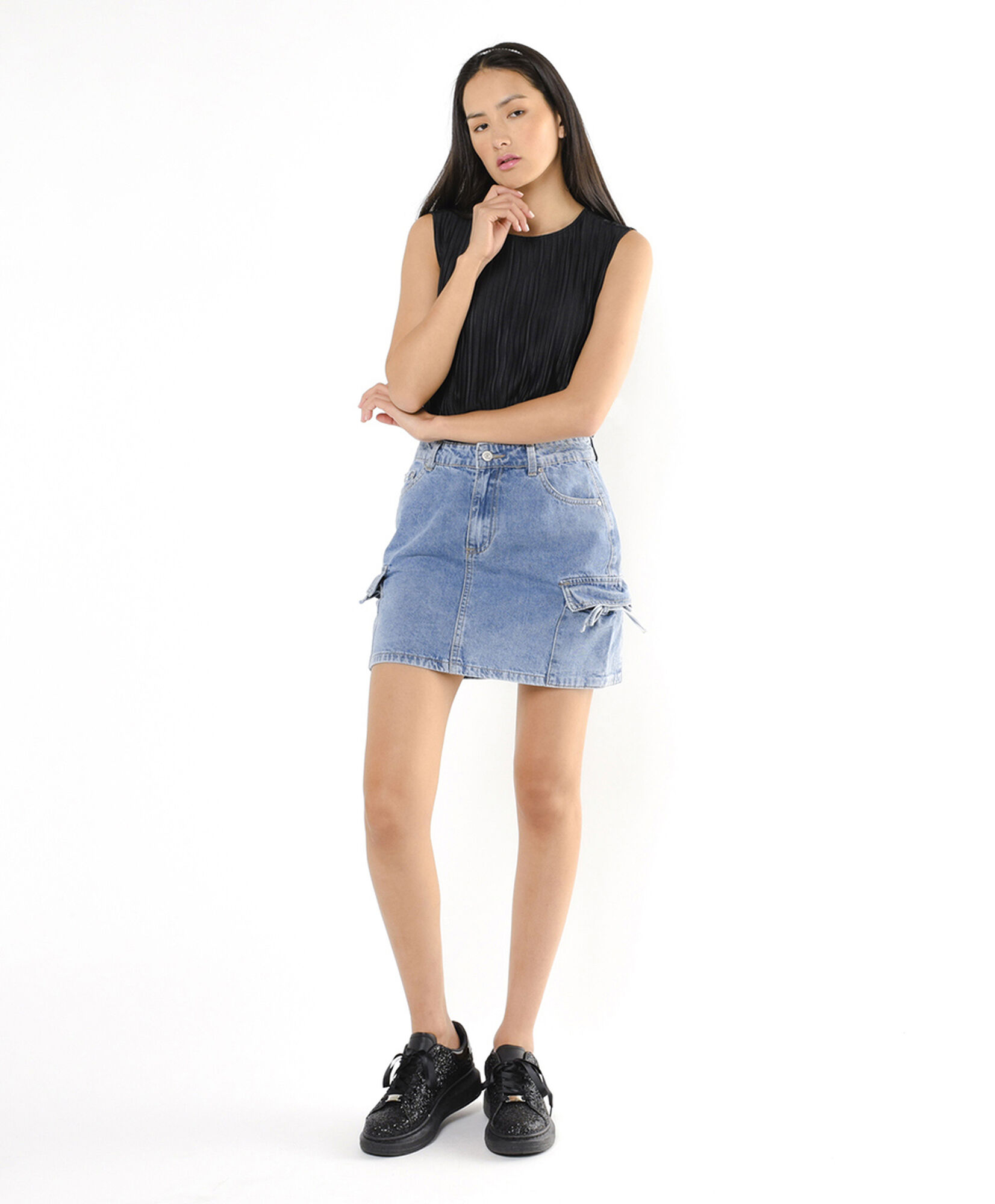 Mini falda mujer denim cargo Mini falda mujer denim cargo