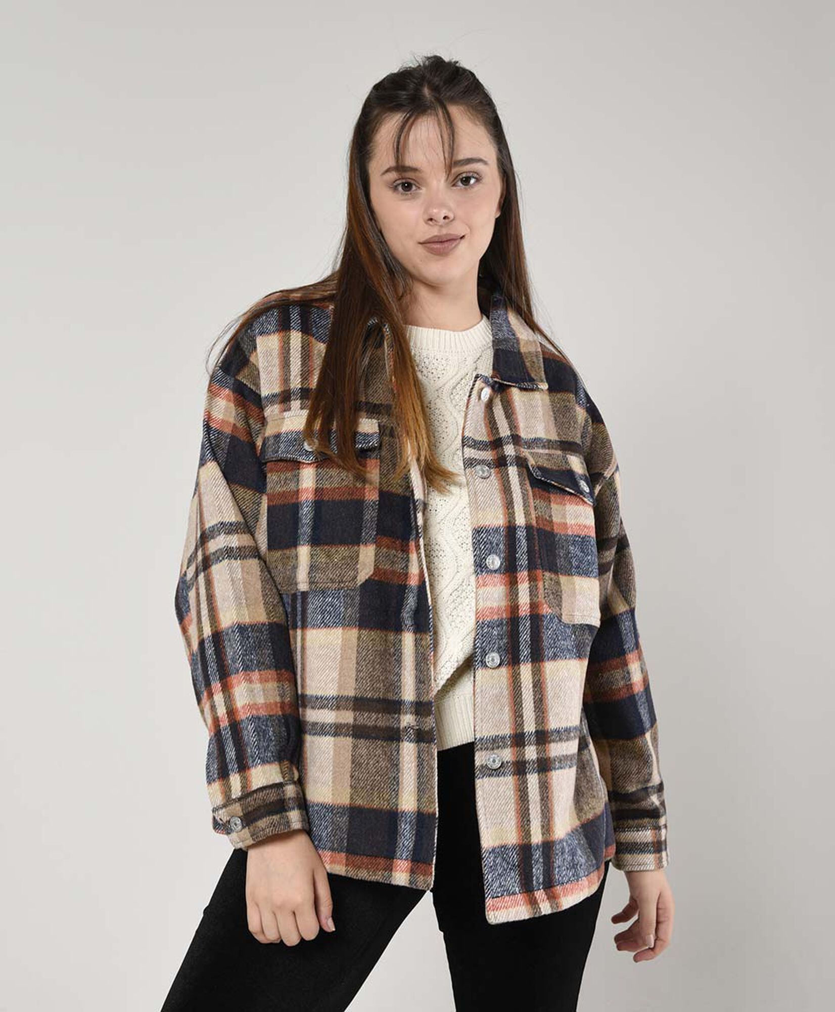 Chaqueta mujer leñadora escocés Chaqueta mujer leñadora escocés