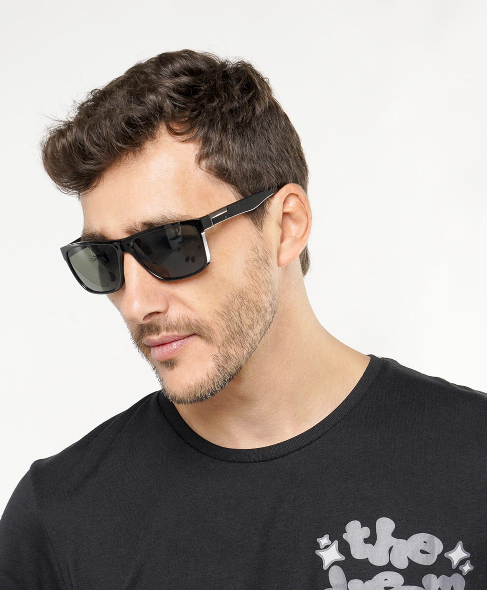Lente hombre cuadrado negro Lente hombre cuadrado negro