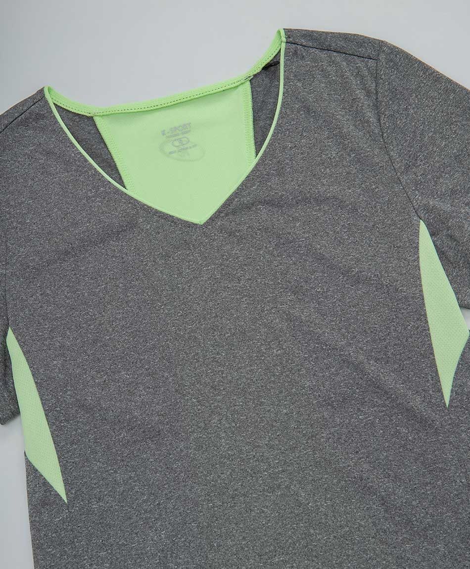 Polera deportiva mujer gris verde