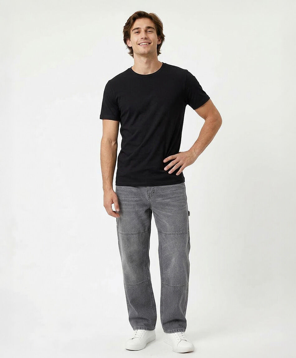 Jeans hombre baggy cortes grey