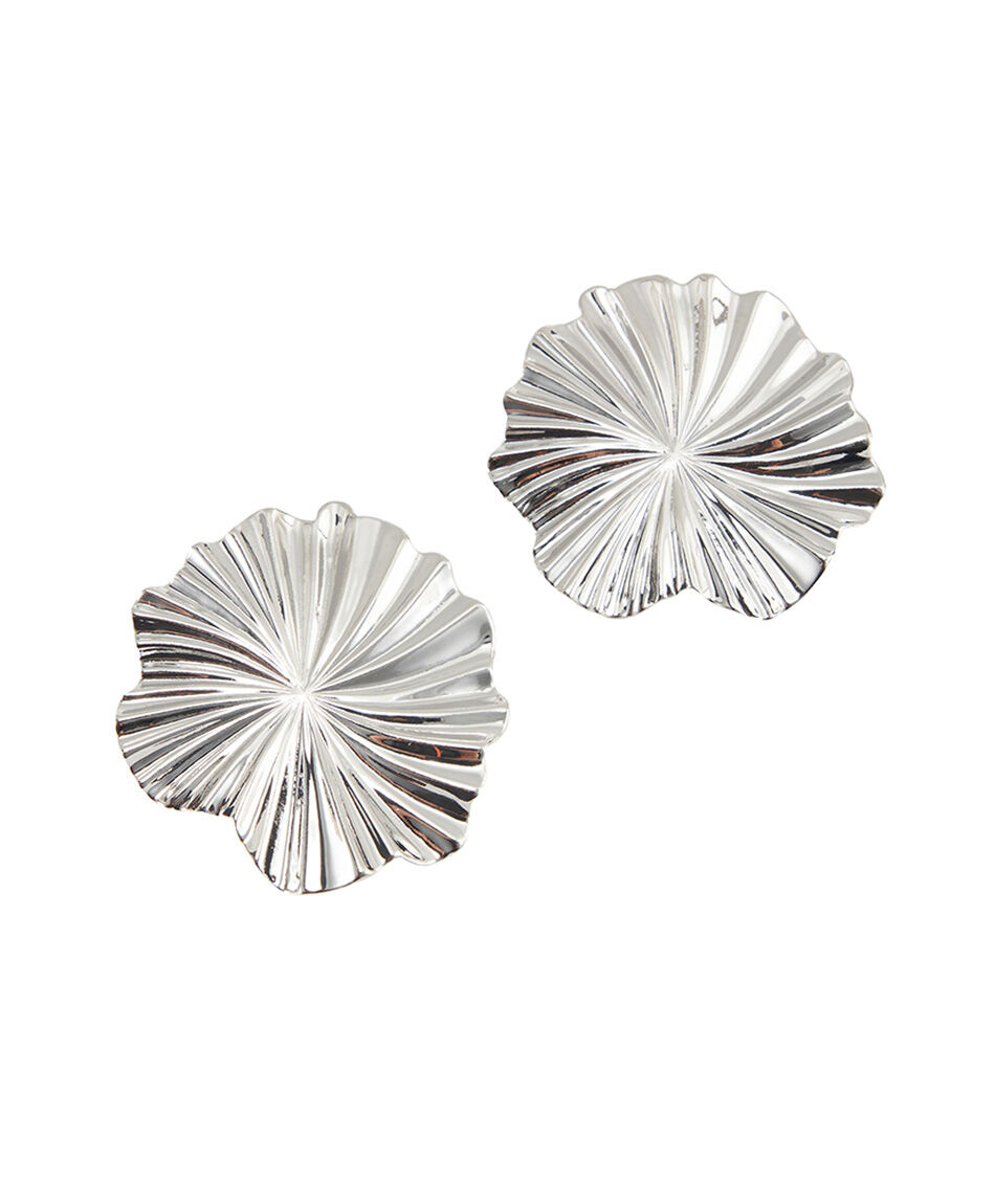 Aros mujer flores silver
