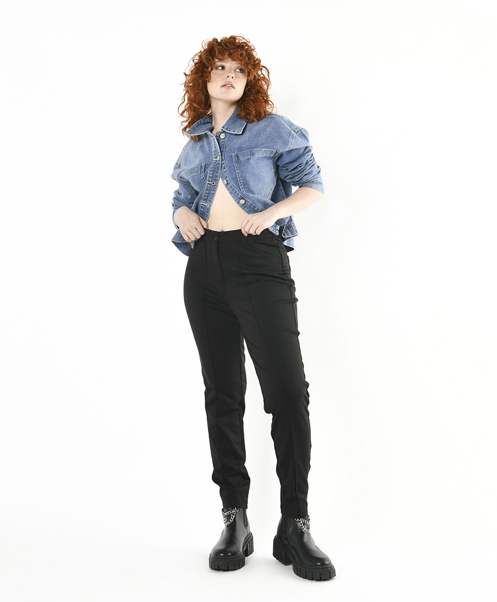 Pantalón mujer jersey skinny fit negro Pantalón mujer jersey skinny fit negro