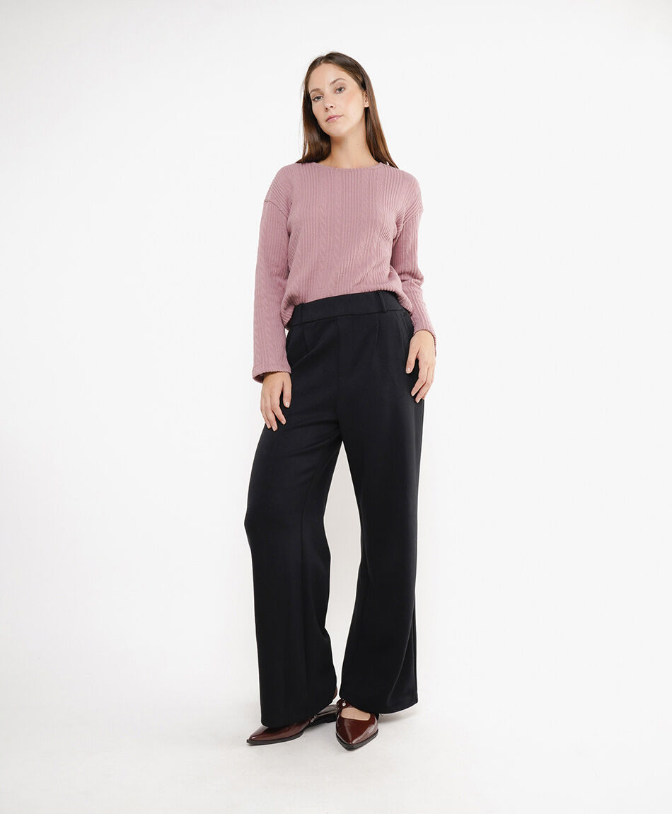 Pantal&oacute;n mujer wide leg black