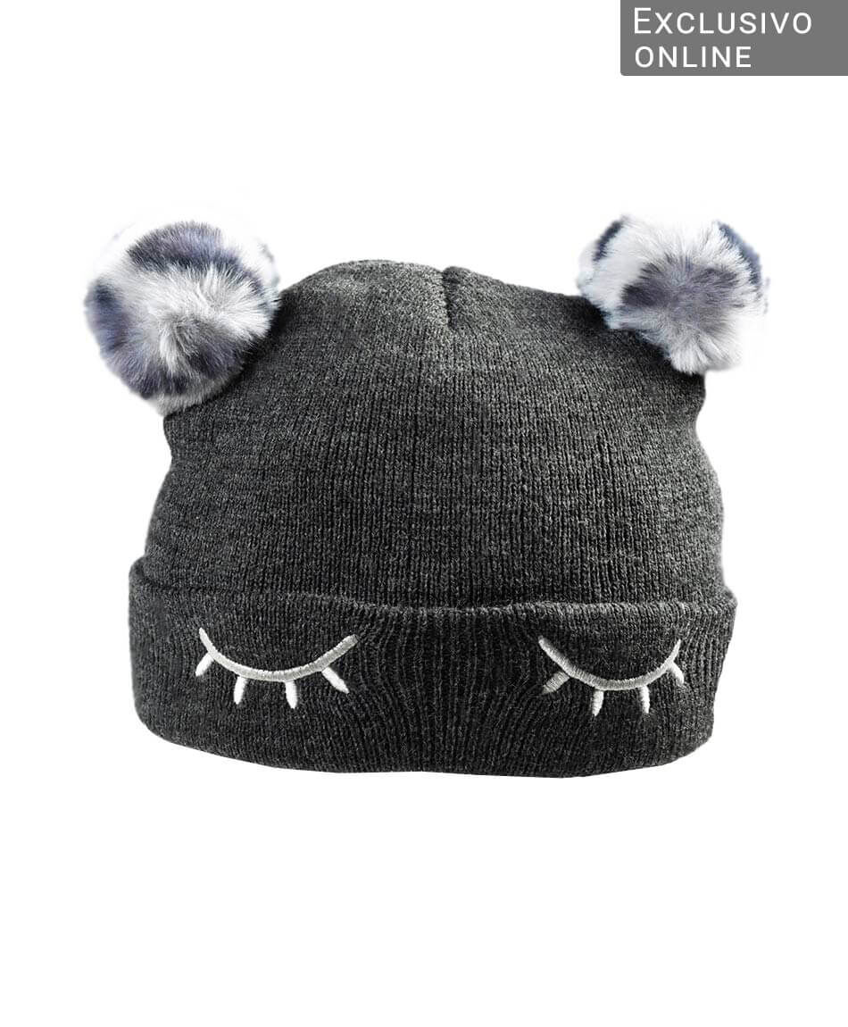 Gorro ni&ntilde;a pompones