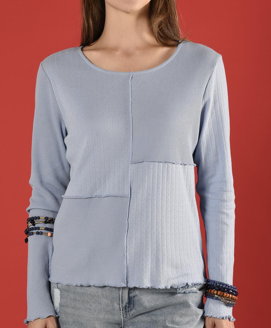 Polera patsh jacquard