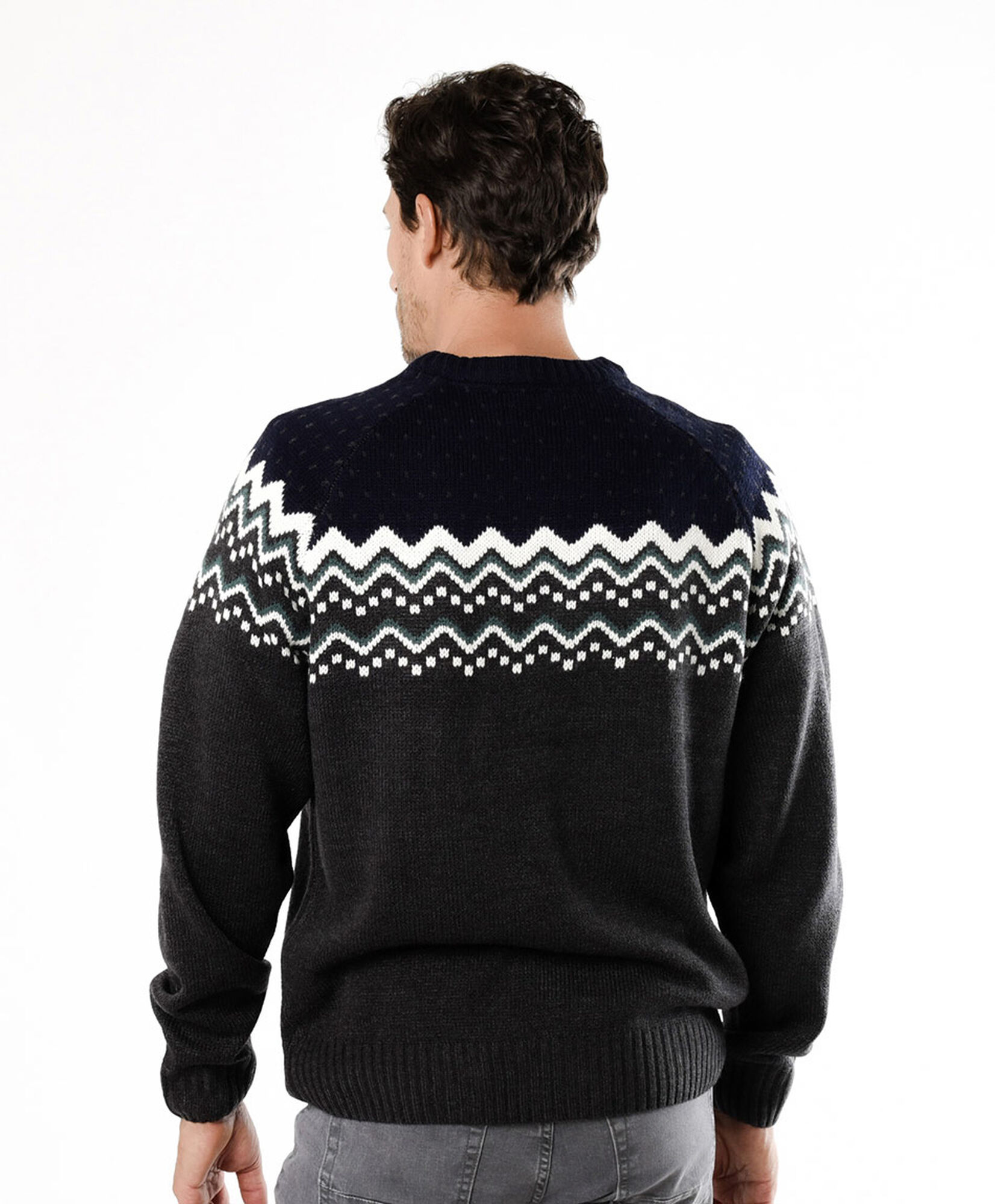 Sweater hombre jacquard líneas negro Sweater hombre jacquard líneas negro