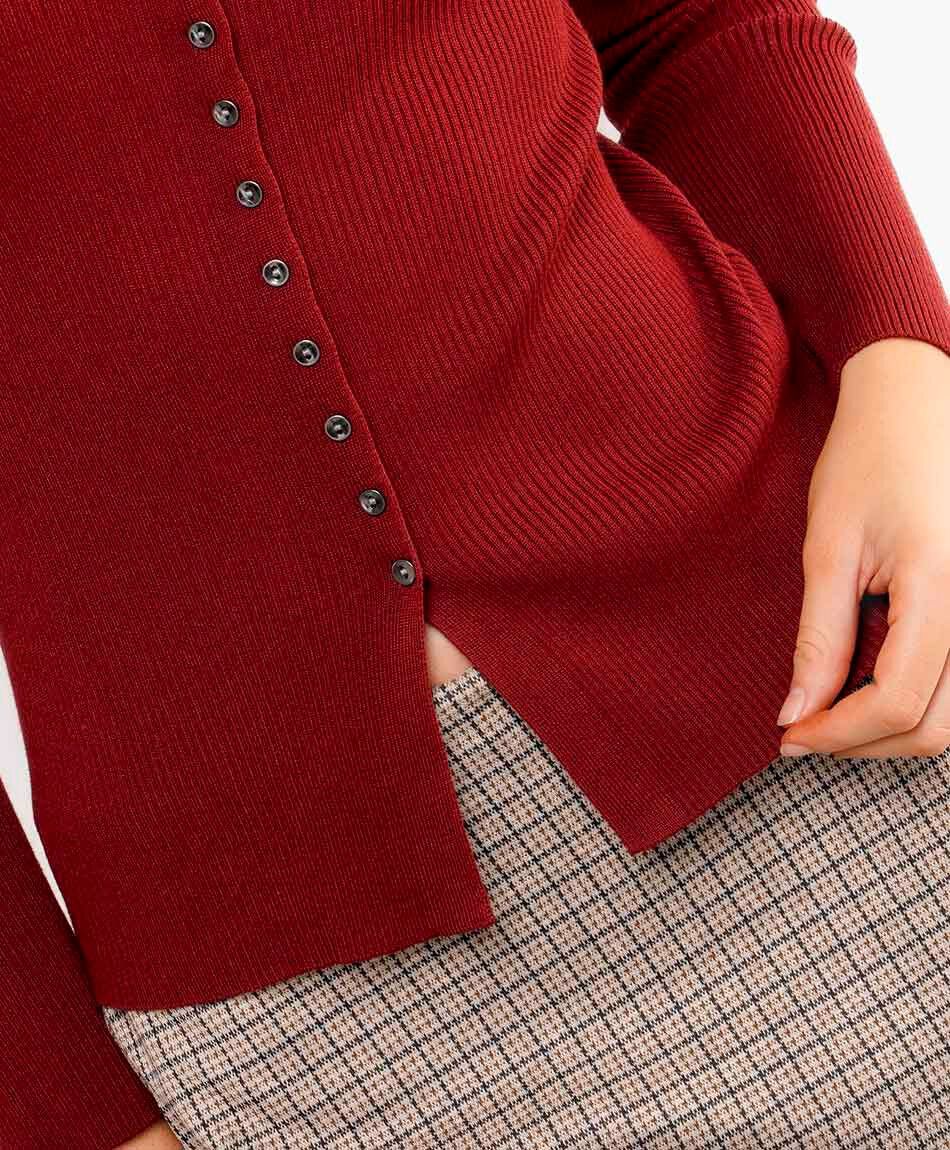 Cardigan mujer con botones frontales