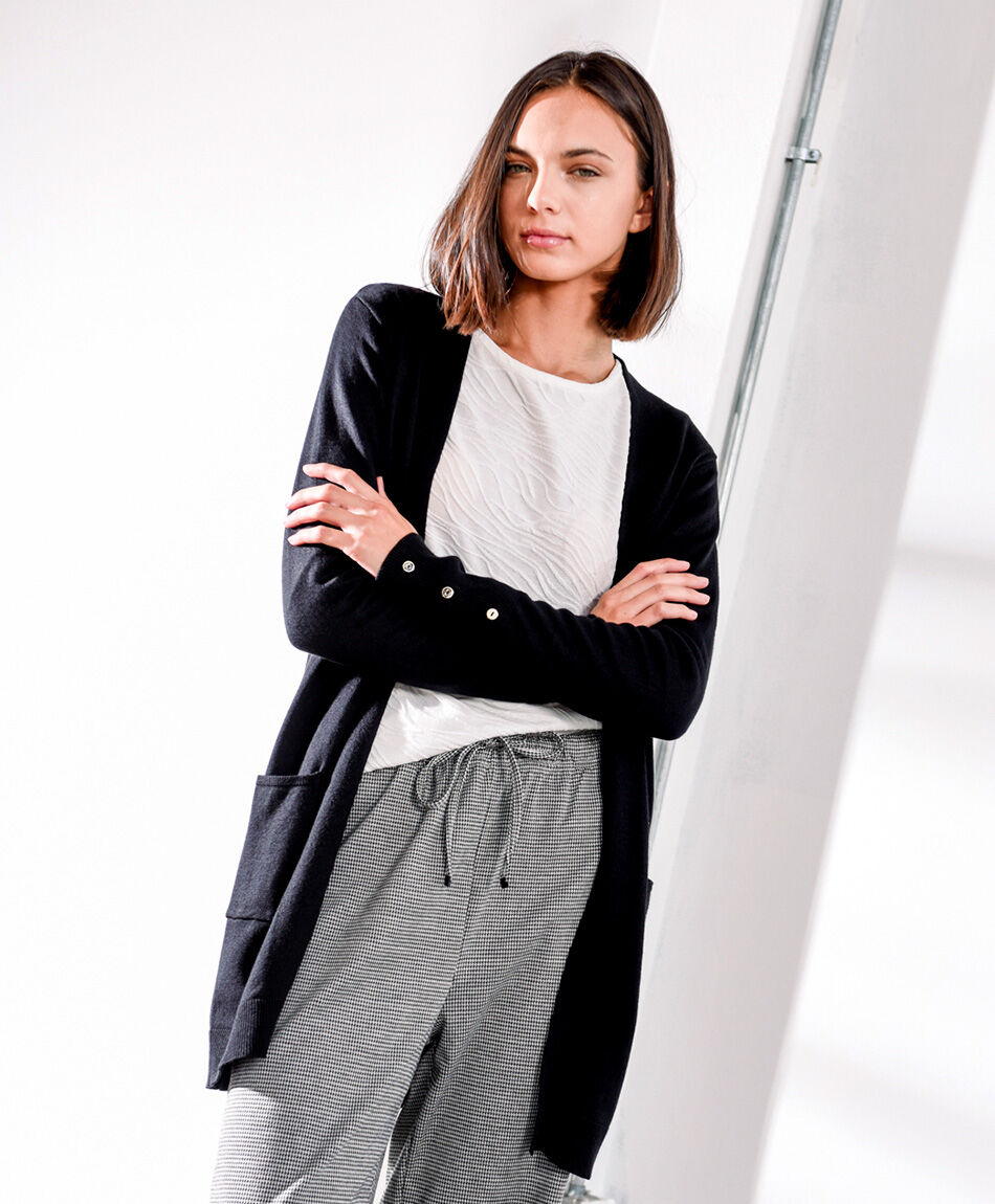 Cardigan mujer corte recto