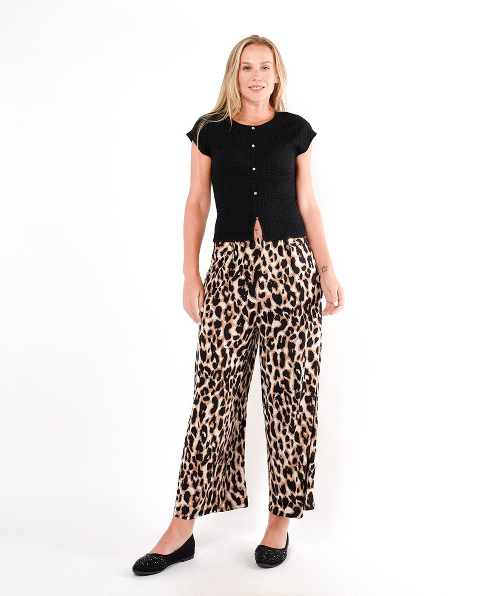 Pantalón mujer animal print palazzo Pantalón mujer animal print palazzo