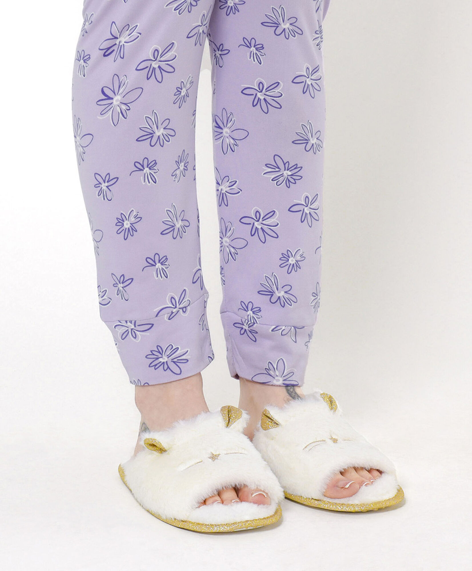 Pantufla mujer gato abierta Pantufla mujer gato abierta