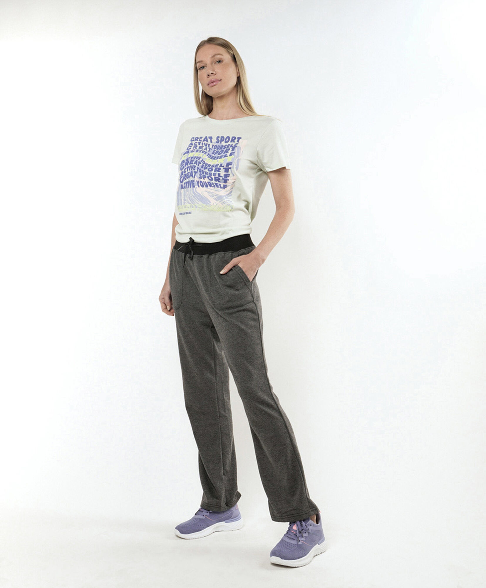 Pantalón deportivo mujer recto Pantalón deportivo mujer recto