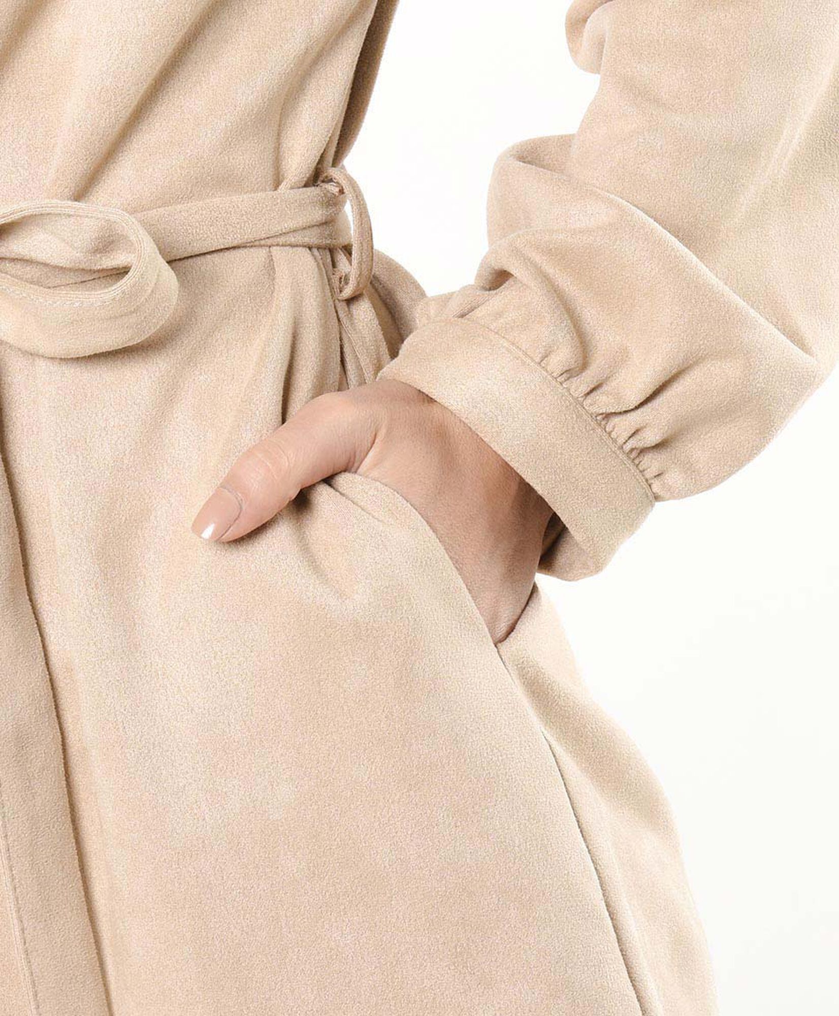 Chaqueta mujer botones y lazo gamuza Chaqueta mujer botones y lazo gamuza