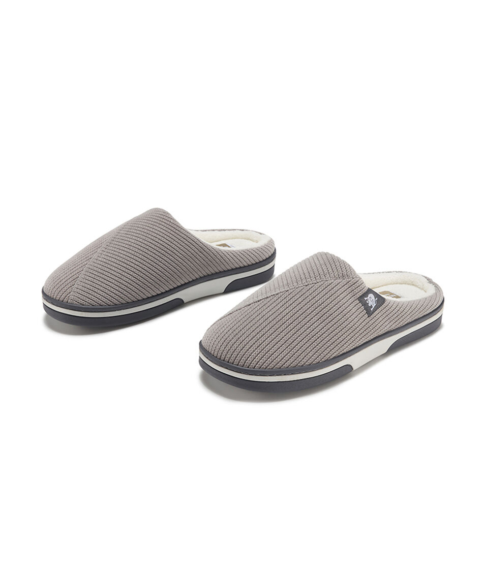 Pantufla hombre l&iacute;neas gris