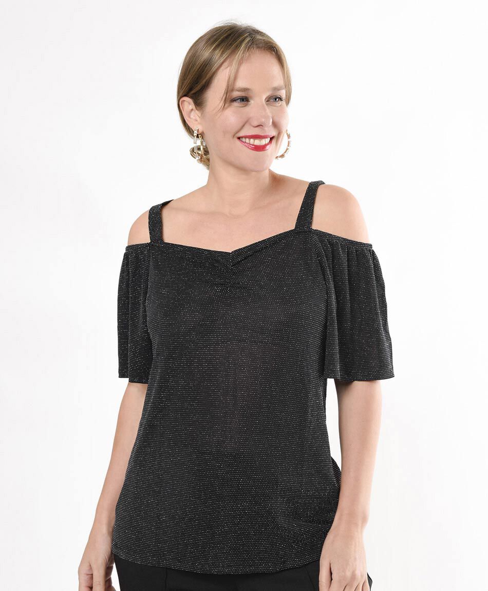 Polera mujer brillitos