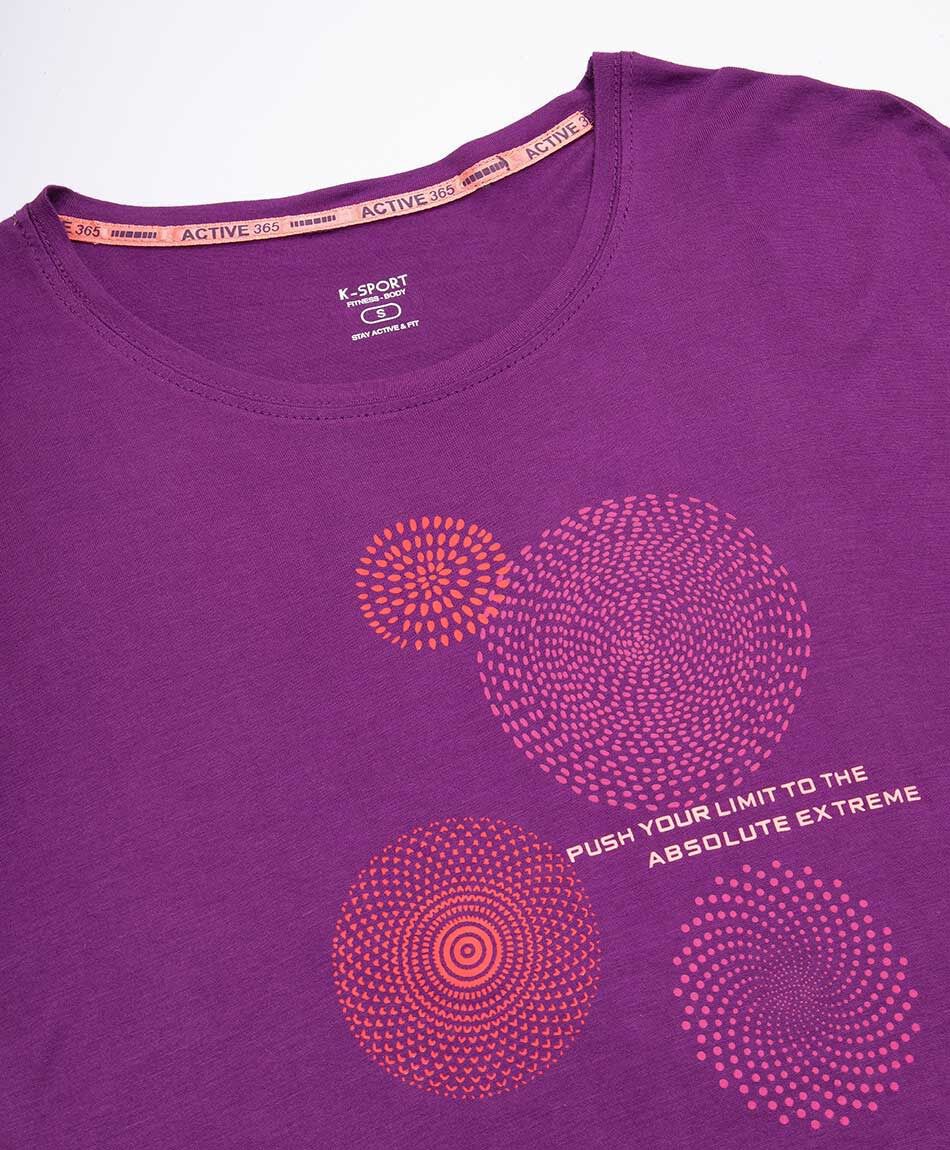 Polera deportiva mujer sentidos purpura