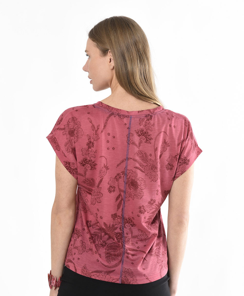 Polera mujer estampado flores