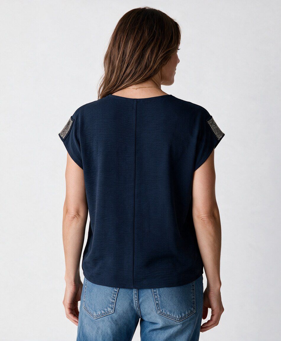 Blusa mujer mangas brillos