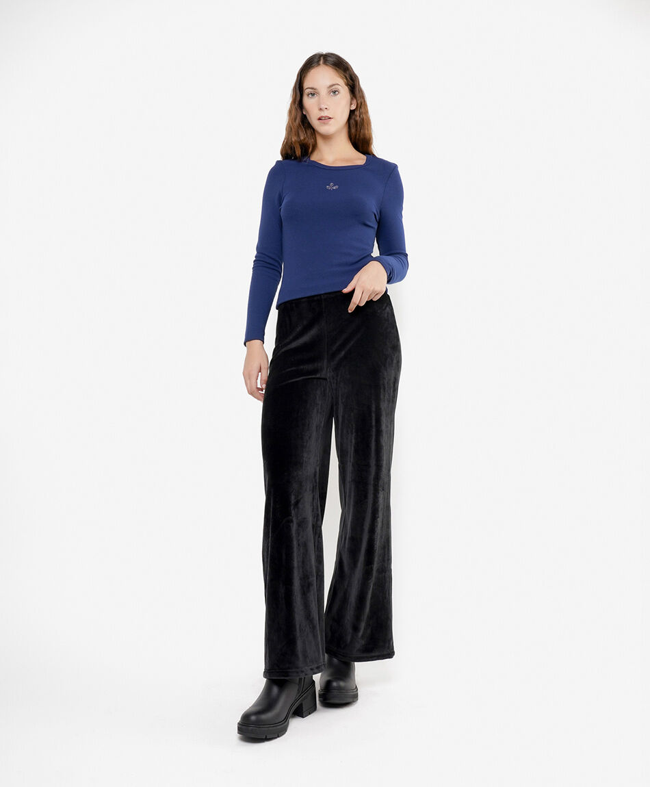 Pantal&oacute;n mujer corderoy negro