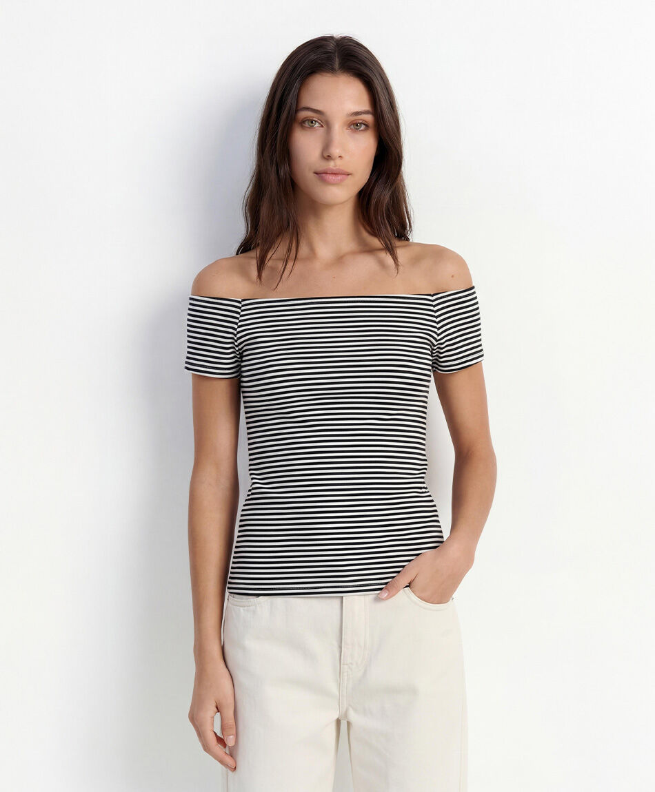 Polera mujer cuello ancho