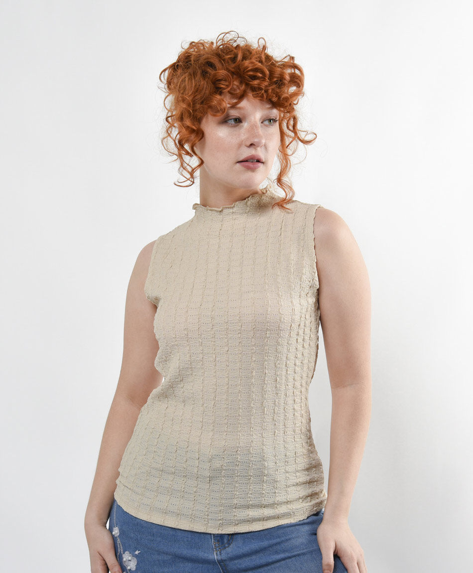 Polera mujer vertical jacquard