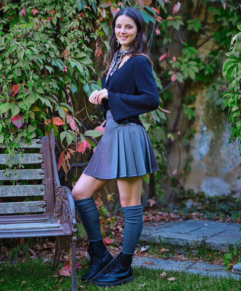 Mini falda mujer plisada