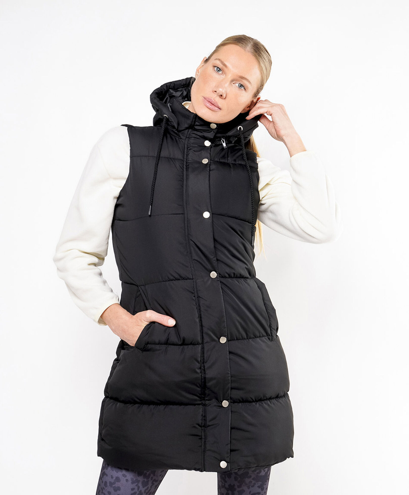 Parka mujer sin mangas acolchada larga Parka mujer sin mangas acolchada larga