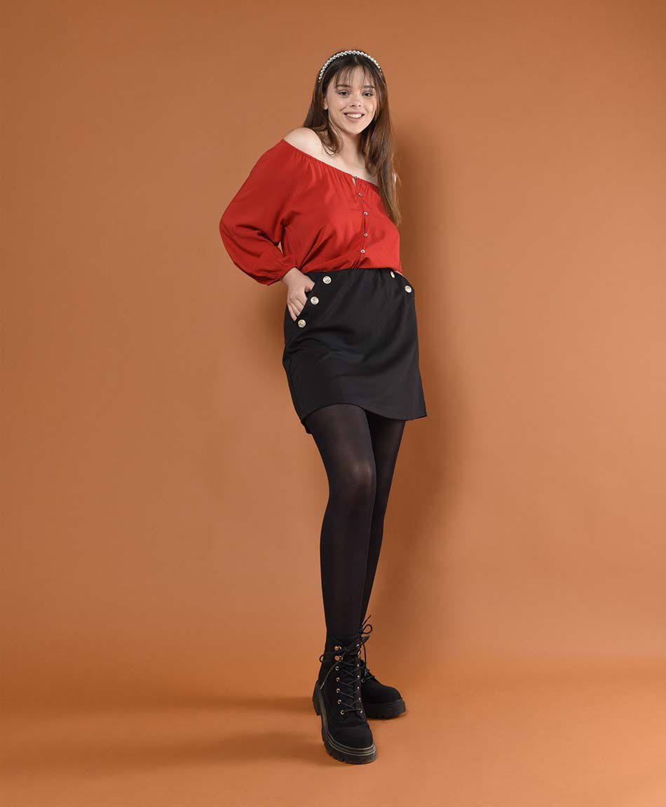 Mini falda mujer botones dorados