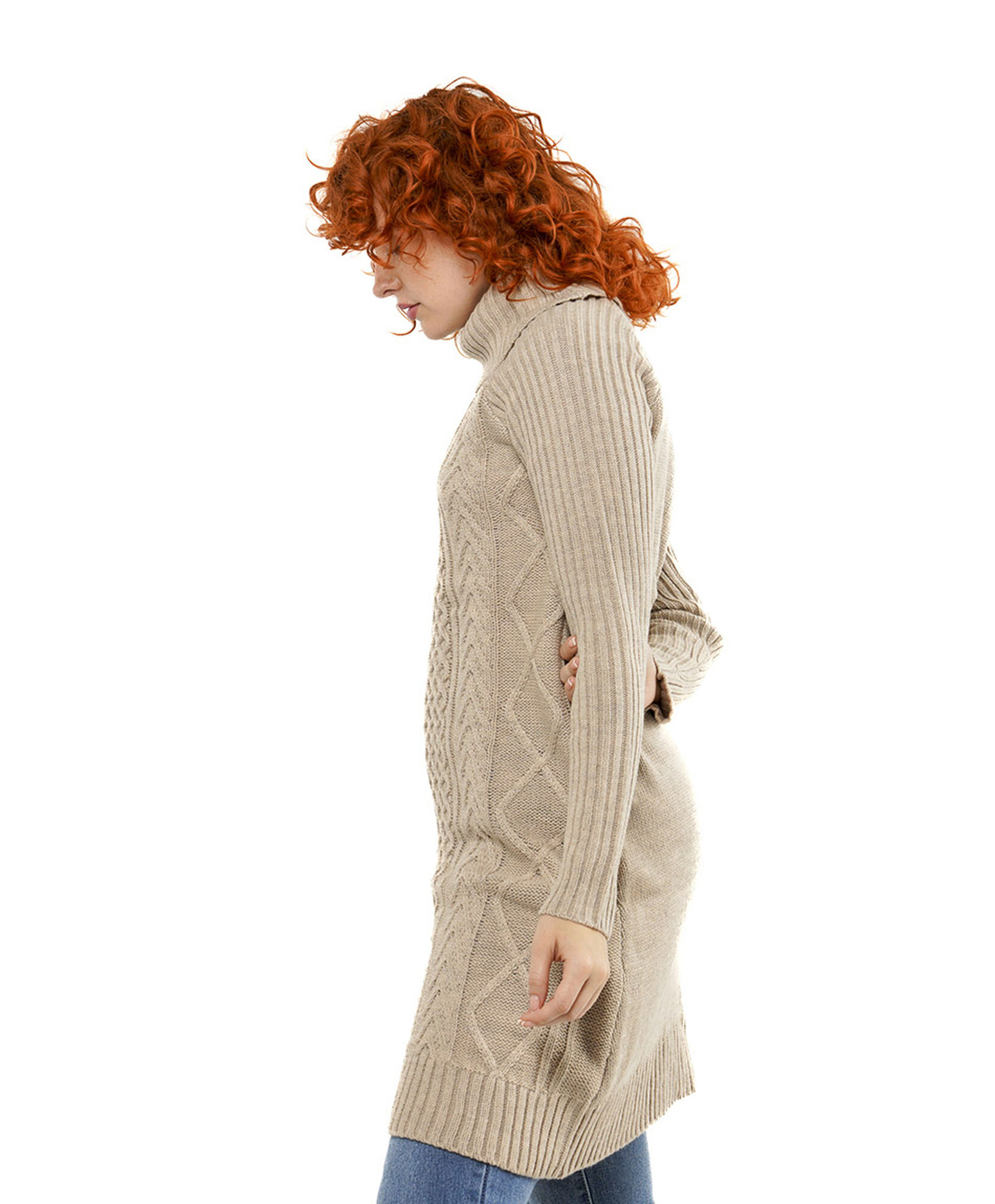 Sweater mujer trenzado extra largo Sweater mujer trenzado extra largo
