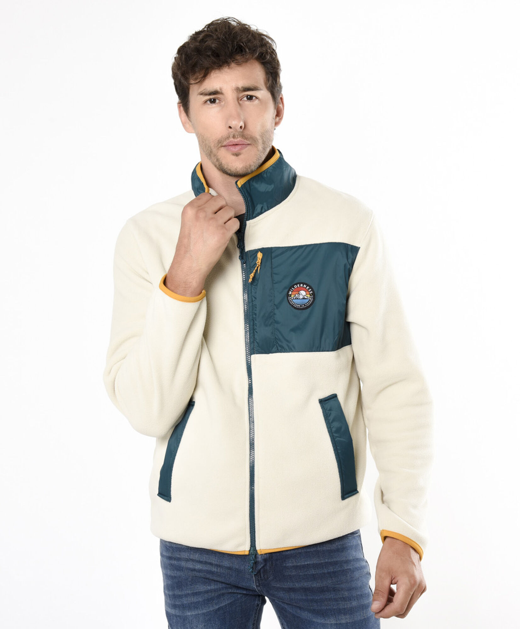 Polerón hombre polar bicolor cierre entero Polerón hombre polar bicolor cierre entero