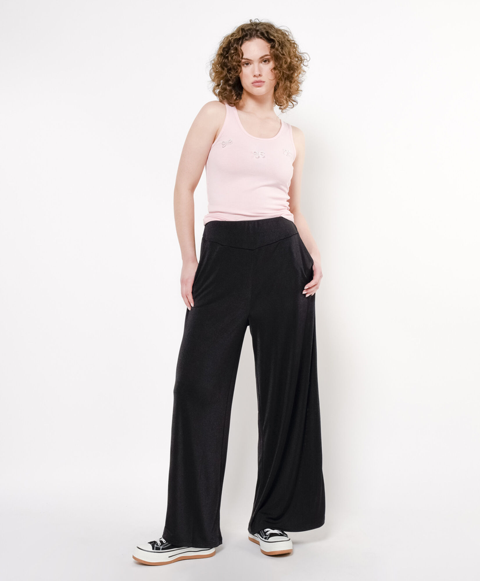 Pantalón mujer acanalado palazzo Pantalón mujer acanalado palazzo