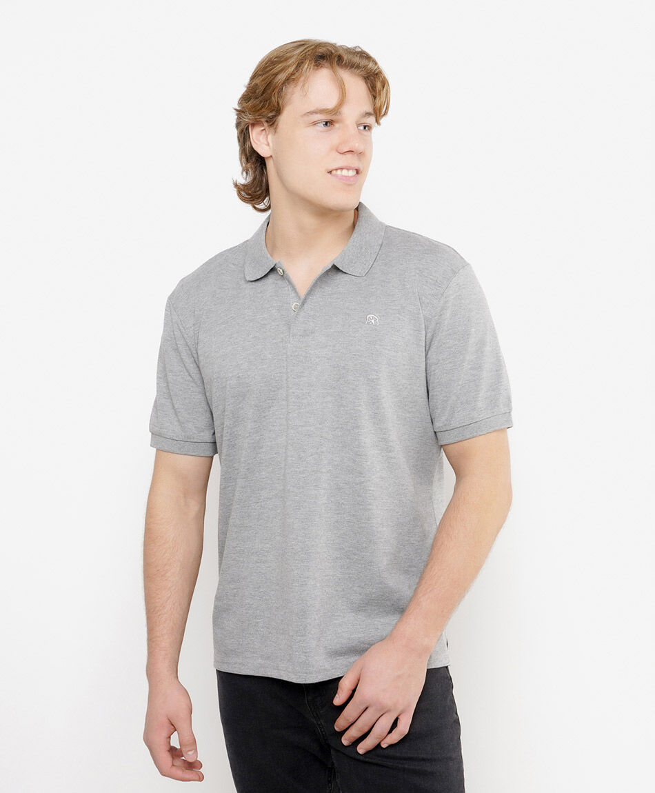 Polera hombre lisa cuello piqu&eacute;