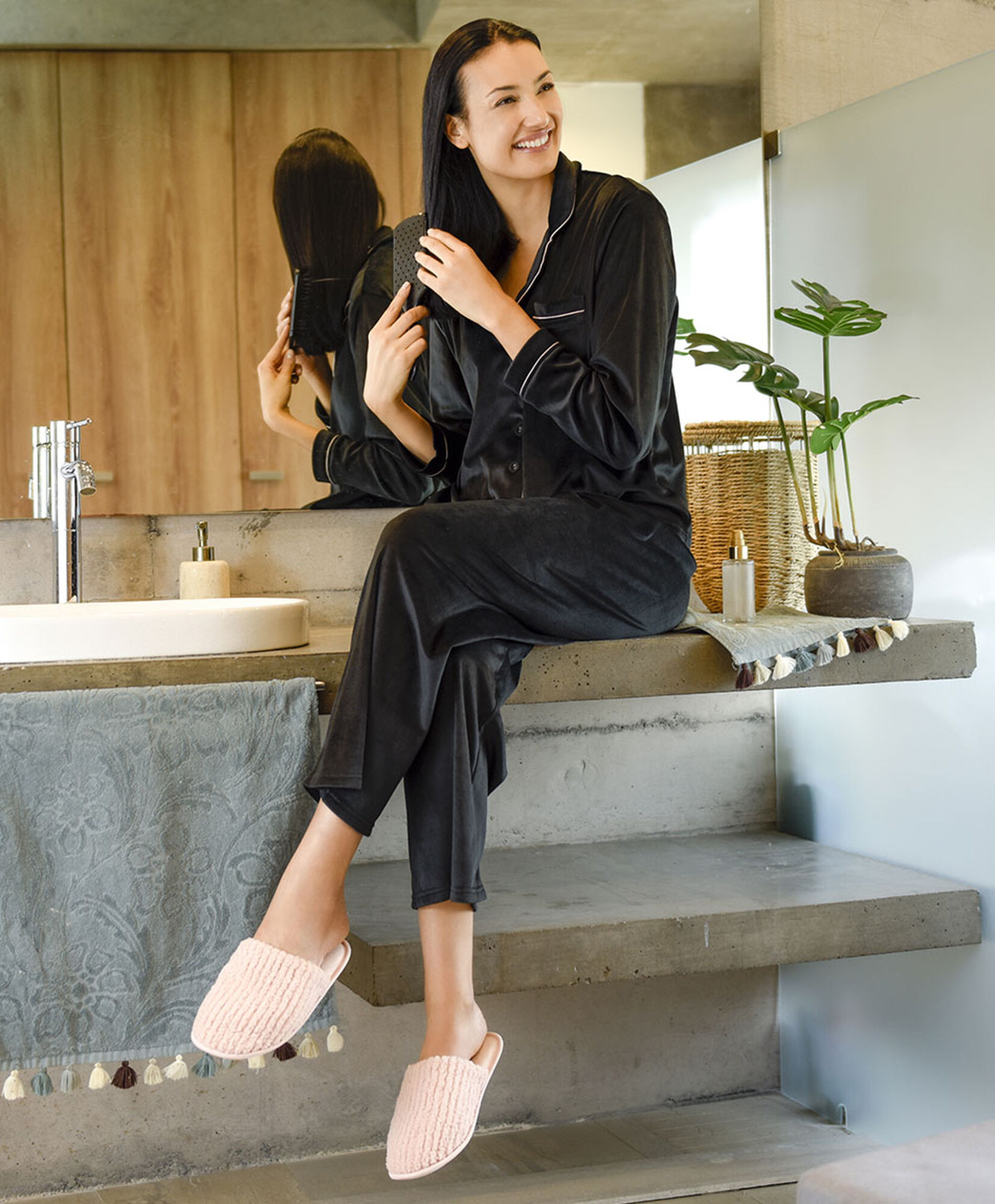 Pijama mujer velvet camisero Pijama mujer velvet camisero