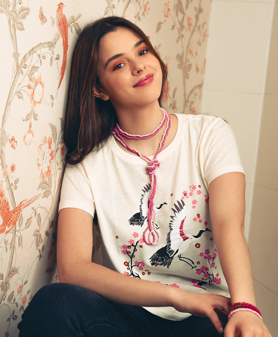 Polera manga corta cuello redondo