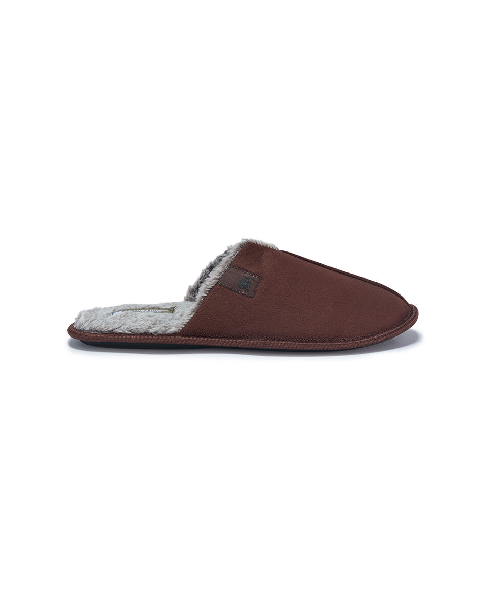 Pantufla hombre abrigada caf&eacute;