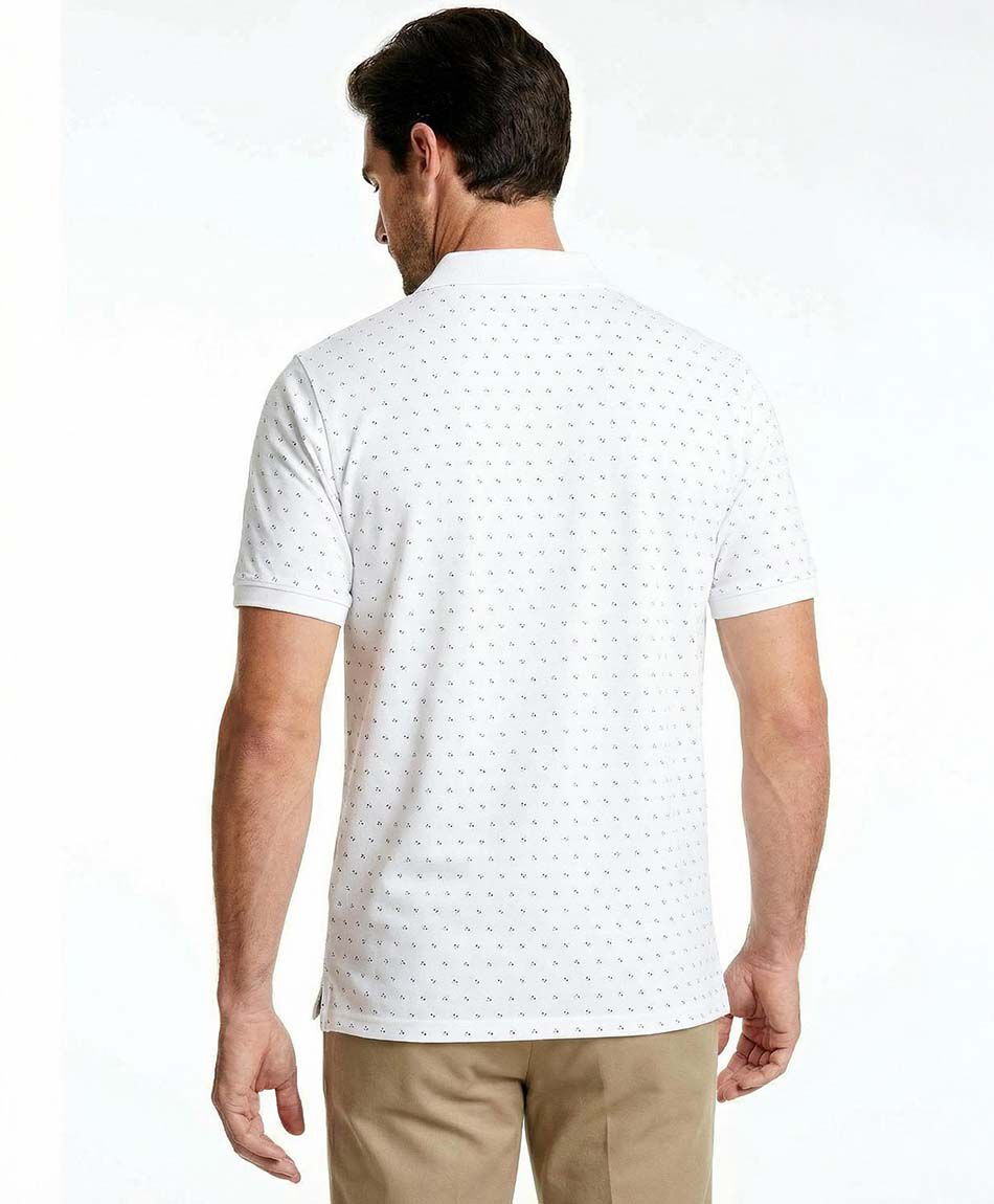 Polera hombre cuello polo puntos azules