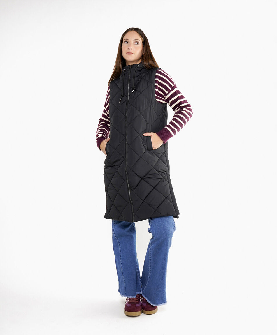 Parka mujer larga sin mangas