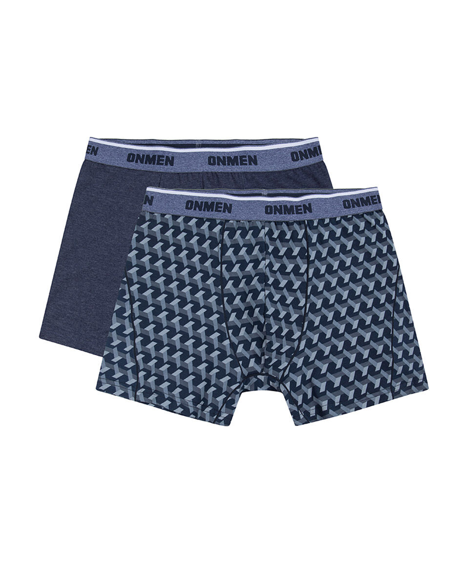 Pack 2 boxer hombre dise&ntilde;os azul