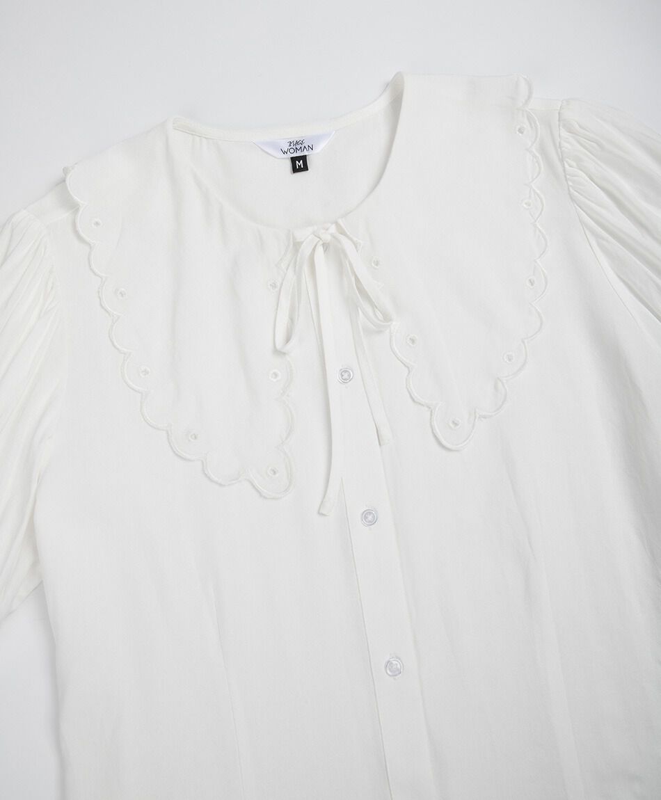 Blusa mujer cuello bordado