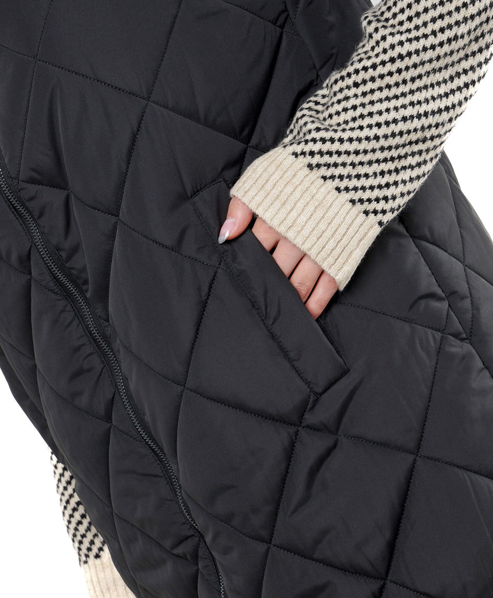 Parka mujer rombos larga sin mangas black Parka mujer rombos larga sin mangas black