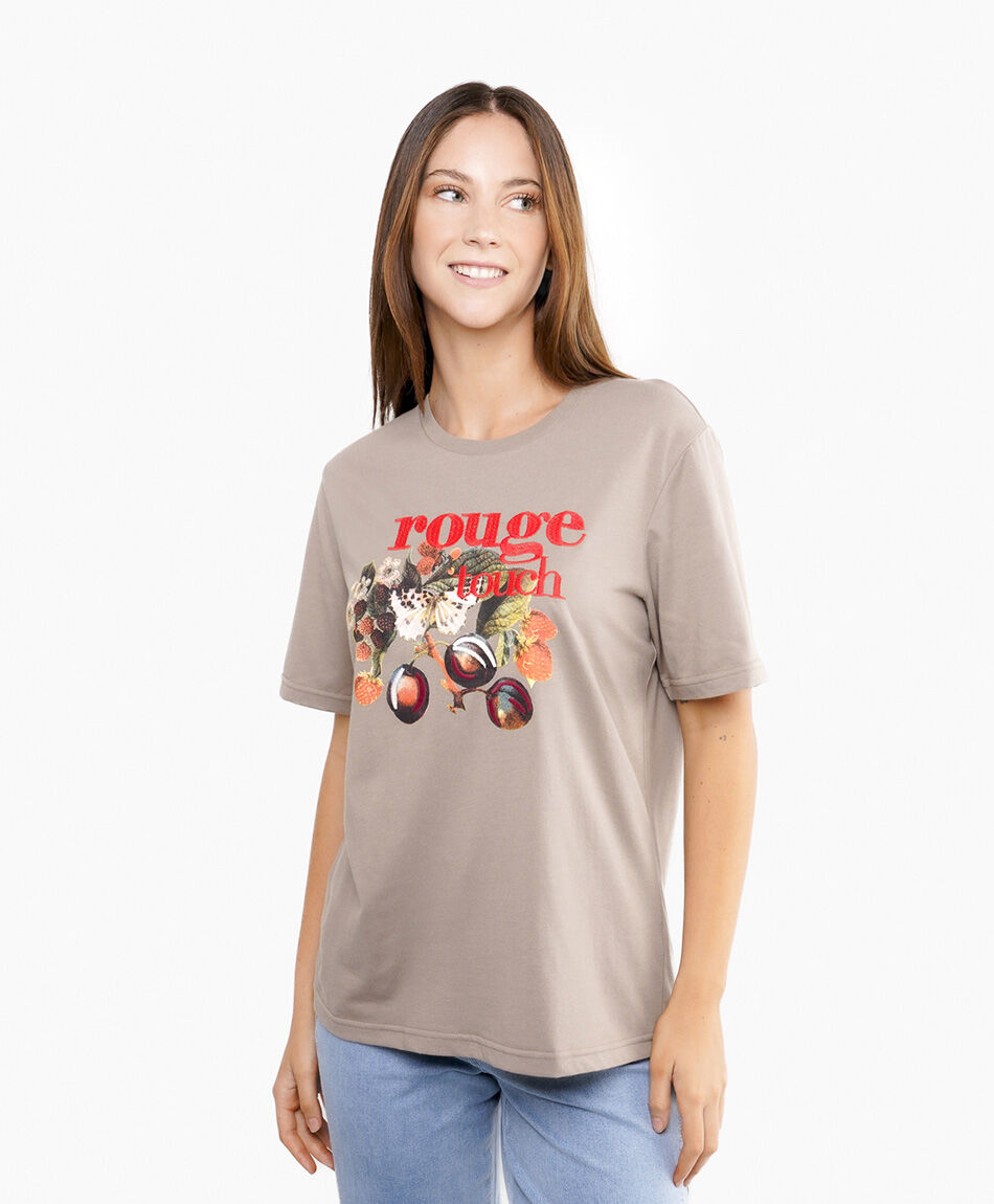 Polera mujer estampado frutal