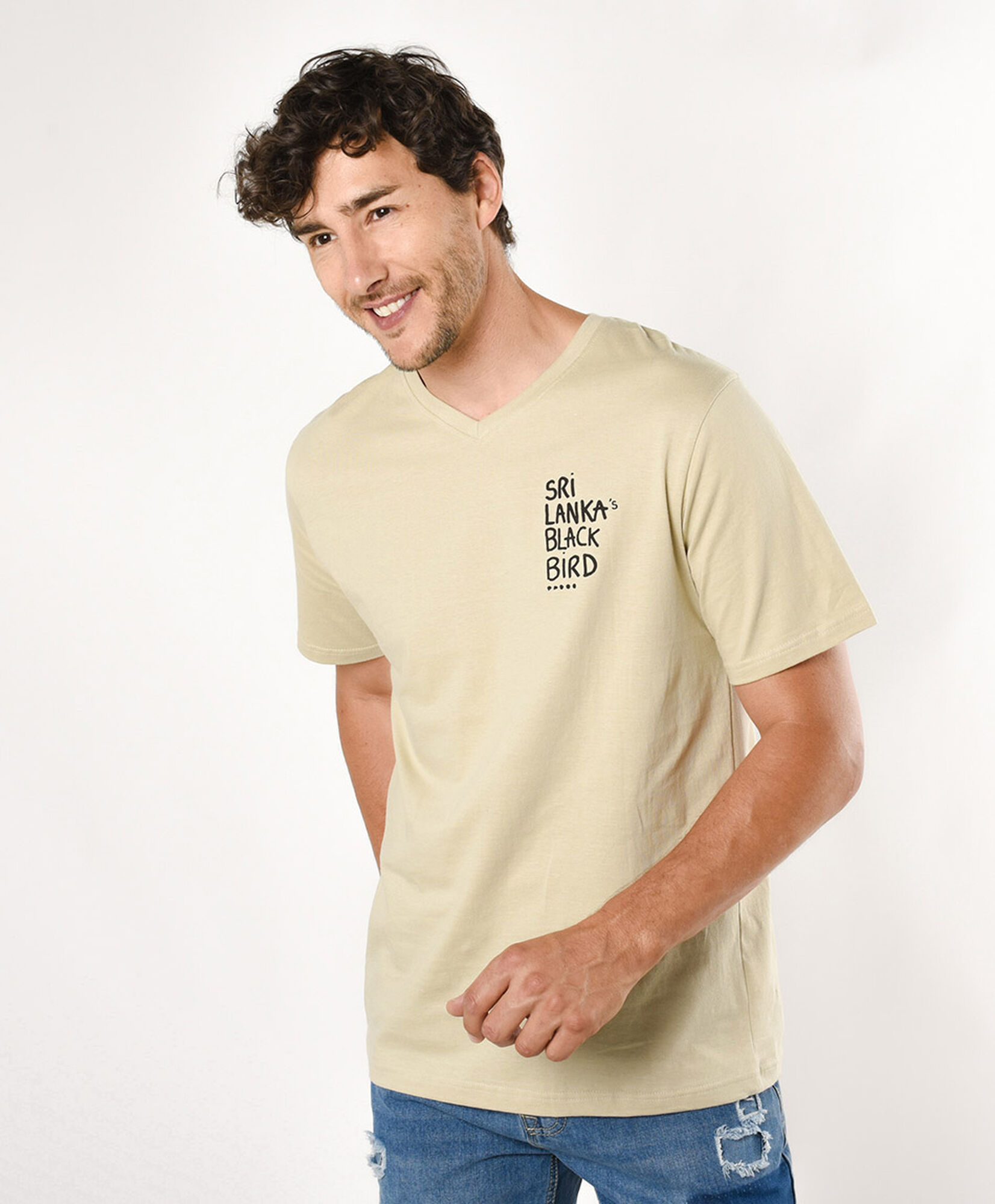 Polera hombre doble estampado black bird Polera hombre doble estampado black bird
