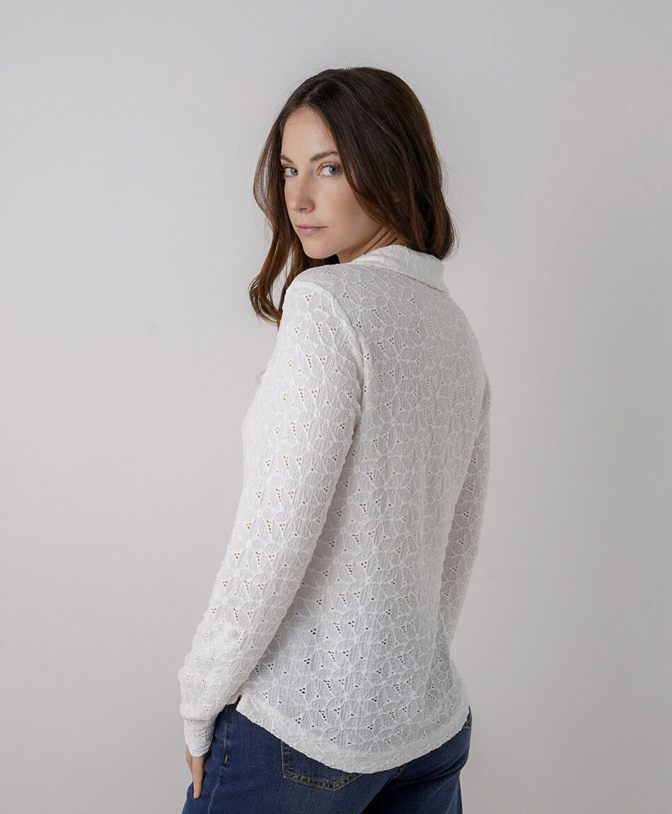 Blusa mujer flores bordadas