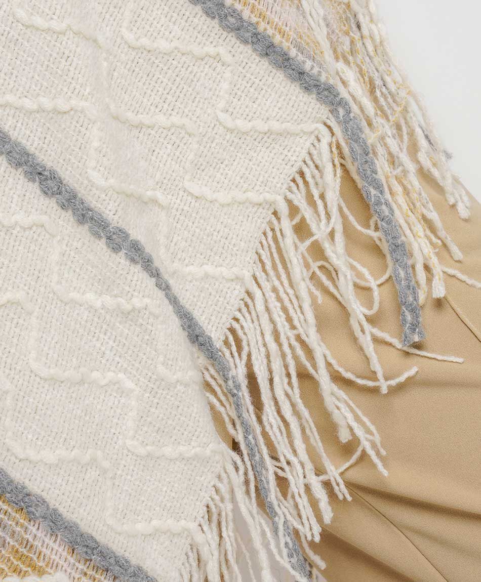 Poncho mujer rombos cuello alto