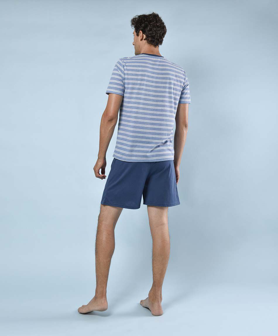 Pijama hombre l&iacute;neas horizontales 2 piezas