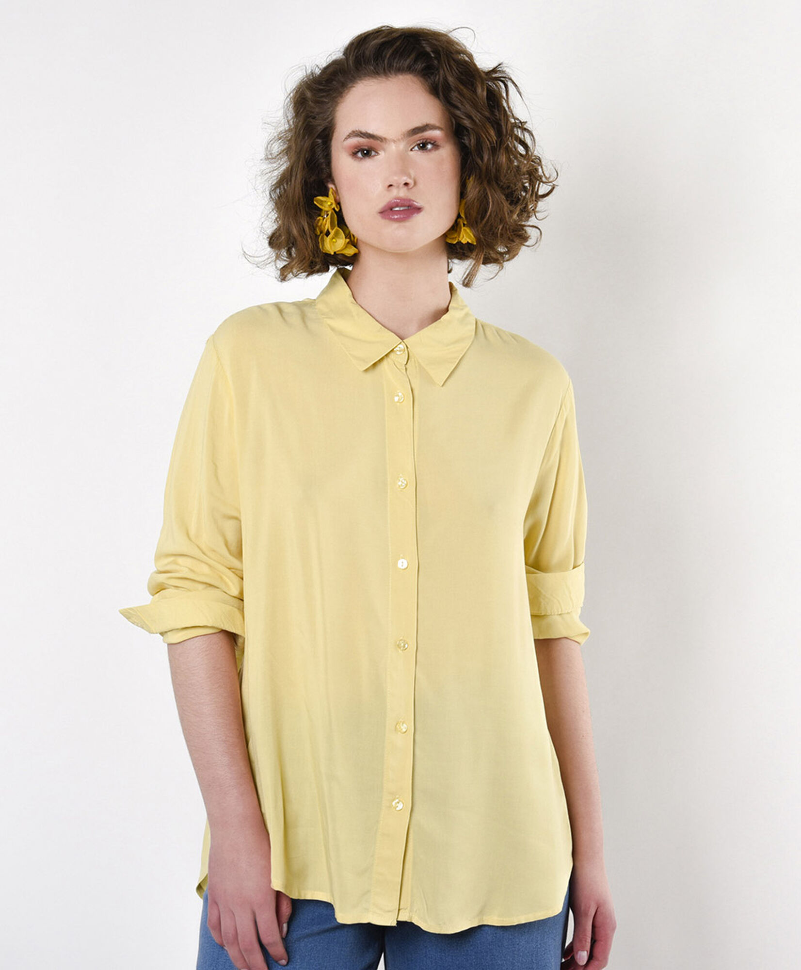 Blusa mujer amarilla camisera Blusa mujer amarilla camisera