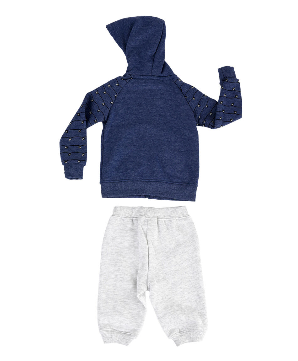 Set buzo beb&eacute; corazones y brillos